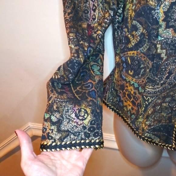 Vintage 1980's Sparkly Gold Brocade Medieval/Steampunk Style Jacket - Picture 5 of 10